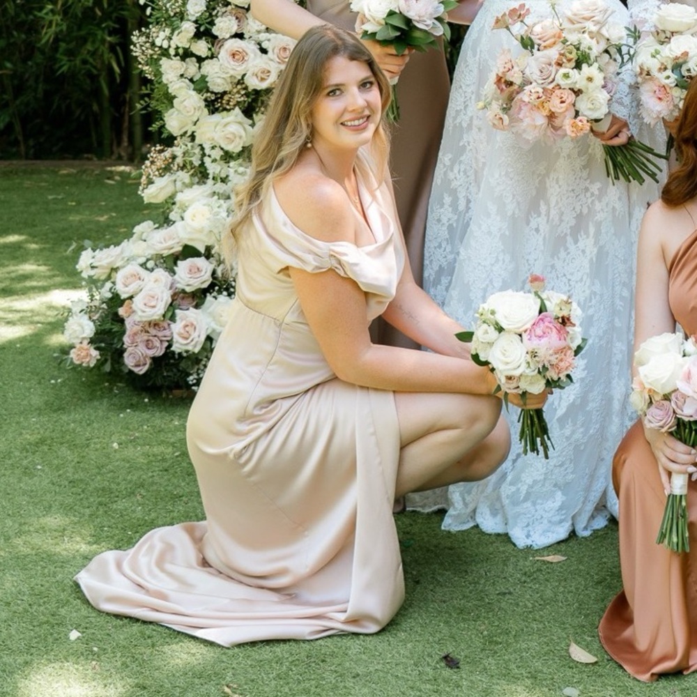 Show Me Your MuMu Beige One-Shoulder Maxi Dress